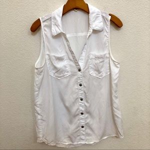 Anthropologie White Sleeveless Blouse